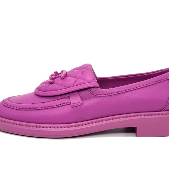 CHANEL 24C Leather Quilted Tab Turn Lock Turnlock CC Loafer Moccasin Flats - Picture 3 of 15